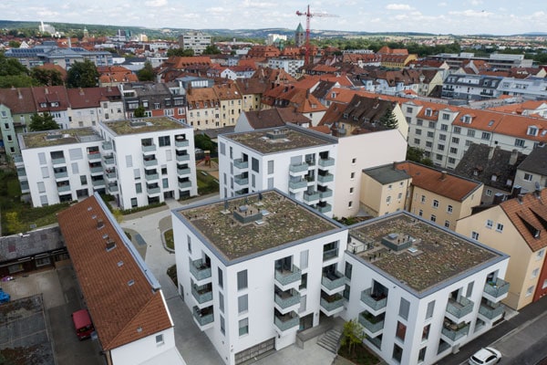 Drohnenaufnahme der Riedel Höfe