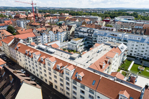 Drohnenaufnahme vom Pflegeheim Domicil in Schweinfurt