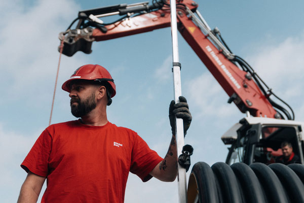 Mitarbeiter auf der Baustelle